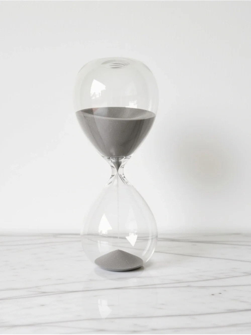 Glass Hourglass with Gray Sand